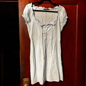 Nasty Gal NWOT Blue Lace-up Milkmaid Style Mini Dress, Size Small/4